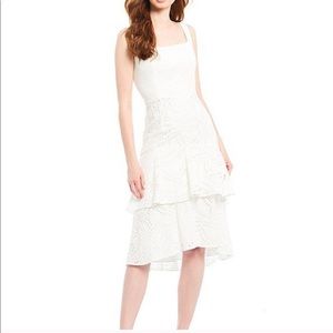 White Ruffle Midi Sundress Eyelet